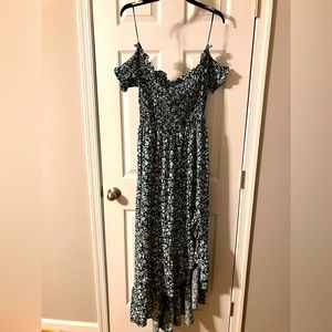 FRANCESCA’S Norah Green Floral Maxi Dress, Size L